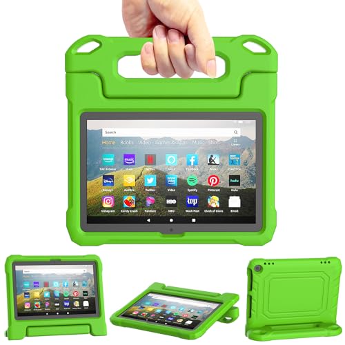 Image of DJ&RPPQ 8in Tablet Case for Kids, Shockproof Kid-Proof Cover for 8 inch Tablet- Green