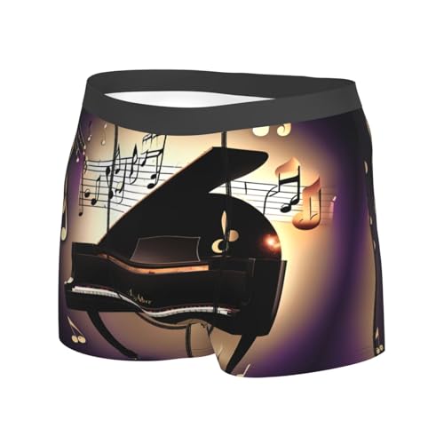 Music Note Piano print Men's Underwear Boxer Briefs Soft Comfortable Underwear Boxer Briefs for Men 1Pack2