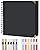 DIY Scrapbook Photo Album 100 Pages(8x8inch) Small Blank Memory Book Personalized-Black Cover, Hardcover Black Page Handmade Craft Plain Scrapbook Journals