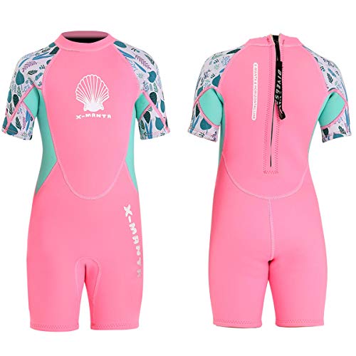 Kids Wetsuit Shorty Suits Girls 2.5Mm Neoprene Swimsuit Uv Protection Keep Warm Short Sleeve Wetsuits For Swimming Diving Scuba Xxl Size #TOP21