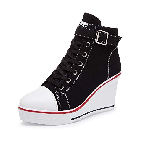 Women's Canvas High-Heeled Shoes Fashion Sneakers Casual Shoes for...