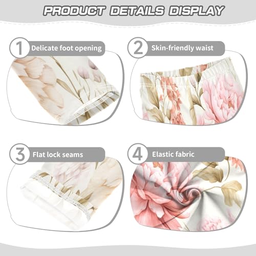 Bolaz Toddler Girls Leggings Printed Yoga Pants Leggings Pink Red Flower for Kids3