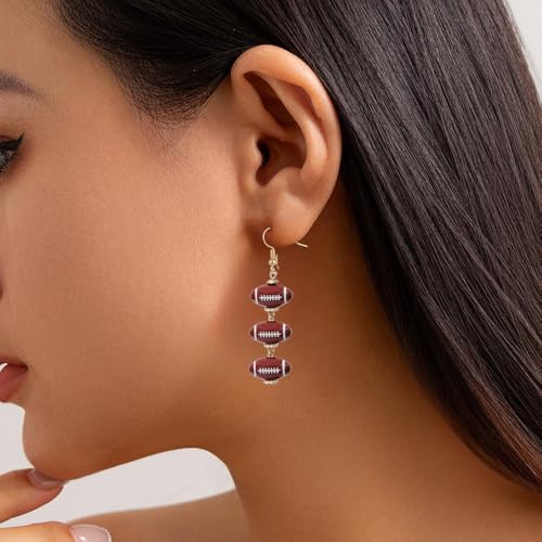 Football Drop Dangle Earrings for Women Game Day Earrings Rugby Football Long Earrings Sport Earrings Sports Fans Jewelry3