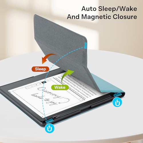 Image of CoBak Case for Tablet Reader - All New PU Leather Cover with Auto Sleep Wake Feature for Tablet Reader 10.2 inch 2022 & 2024 Released with Pen Holder (not Compatible with Remarkable),MintGreen