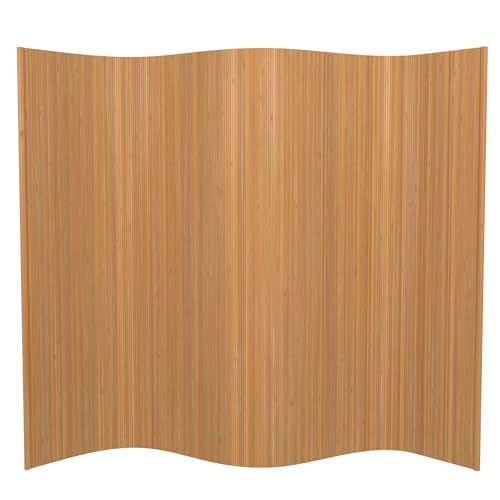 Red Lantern 6 ft. Tall Bamboo Wave Screen - Natural