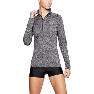 Under Armour Women's Tech Twist ½ Zip Long-Sleeve Pullover , Black (001)/Metallic Silver , Large