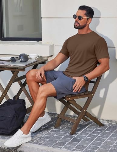 Image of COOFANDY Mens Muscle T Shirts Short Sleeve Slim Fit Tshirts Gym Workout Athletic Crewneck Shirt