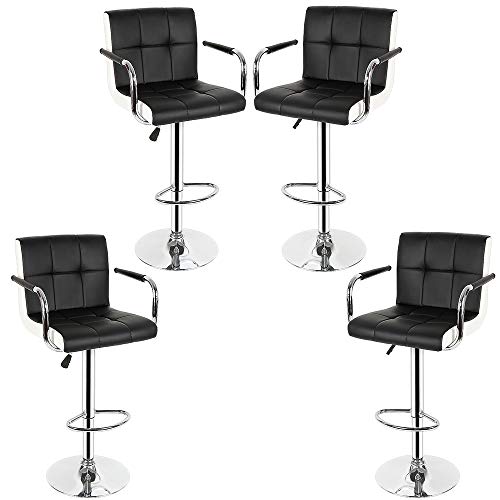 Flyelf Barhocker 4er Set Barhocker 360°Drehung und einstellbare Höhe,...