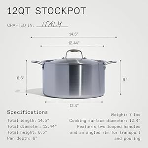   Made-In-Cookware-12-Quart-Stainless-Steel-Stock-Pot-With-Lid-5-Ply-Stainless-Clad-Professional-Cookware-Crafted-in-Italy-Induction-Compatible