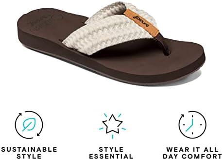 Reef Women's Sandals, Reef Cushion Threads, Vintage White, 7 | Image 5