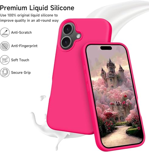 Image of Back Cover Compatible with iPhone 17 Case (6.3) Soft Touch Slim Liquid Silicone Full Protection Shock Proof Back Cover for iPhone 17 (SC Hot Pink)
