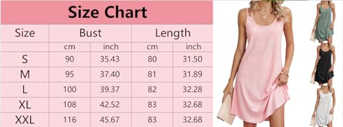 Robe d'été sans manches rose XL : robe débardeur légère style swing décontracté