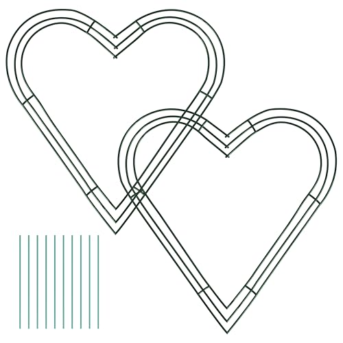 Upstout 2-Pack Heart Shaped Wire Wreath Frame...