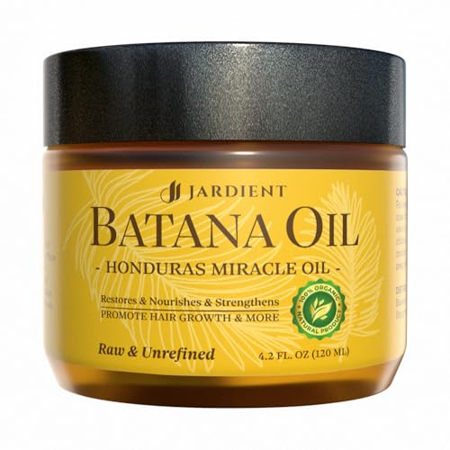 Raw Batana Oil for Hair Care: 100% Pure – Dr. Sebi Batana Oil from Honduras – For Thicker & Stronger Hair Men & Women 4.2 OZ