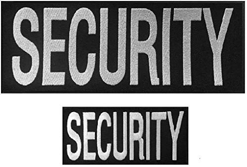 2pcs Security Patches Velcro for Vest or Jacket - Security Patch with Loop Hook System - One Small and One Large Security Patch - Security Patches for Uniforms with Embroidered Letters
