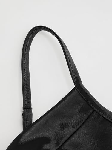 CIDER Womens Dress Sleeveless V Neck Split Hem Spaghetti Strap Party Club Summer MIni Dresses2