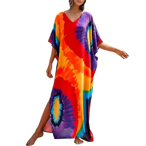 Generisch Damen Kaftan-Kleid mit Buntem...
