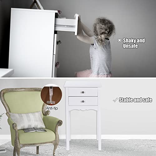 GIANTEX Comodino con 2 Cassetti, in Legno, 40 x