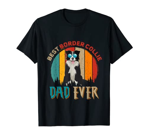 Occhiali da sole vintage retrò Best Border Collie Dad Ever Dog Maglietta