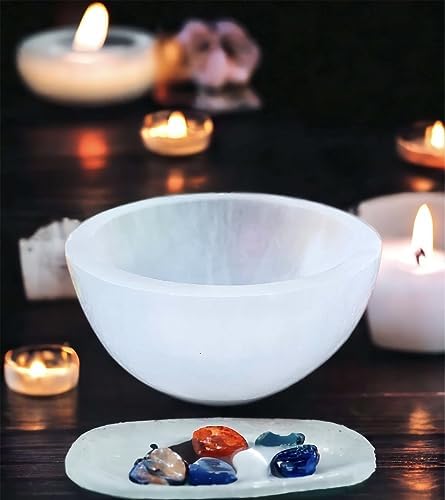 Selenite Round Shape Charging Plate With Sacred Symbol Engraving 3 To 3. Inch At ₹ 18/piece - View #12