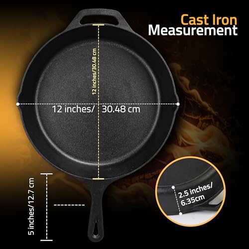Pre Seasoned Cast Iron Skillet (12.5 inch) by Utopia Kitchen