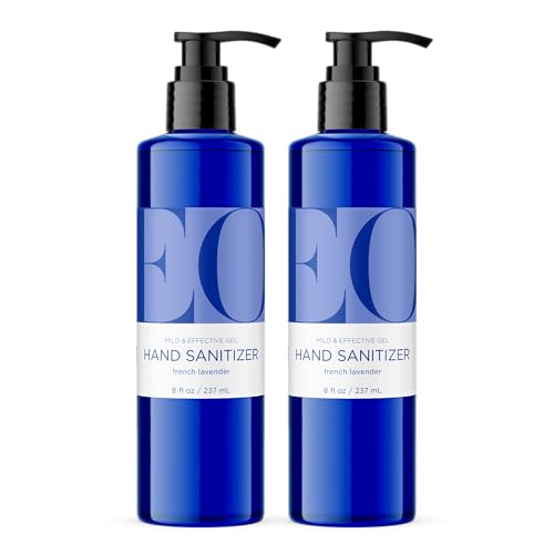 EO Hand Sanitizer 8 Ounce (Pack of 2) French Lavender made with Sugarcane Alcohol with Essential Oils 99% Effective Against Germs