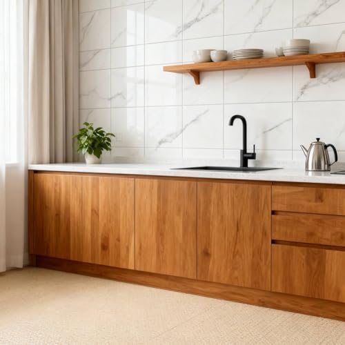 Peel and Stick Backsplash 10Pcs Marble Wall Tile Self-Adhesive Removable Waterproof Vinyl Tile Stickers Decals for Kitchen Bathroom (A5) — view 2