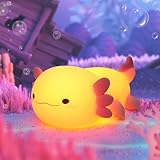 JVURICE Silikon Nachtlicht, Nachtlicht Kinder Axolotl Lampe Dimmbar Cute Tier Touch Aufladbare Kinderlicht Schlafzimmer Led Night Light Dekor Kinder Geschenke Für Mädchen Junge Weihnachtsgeschenke