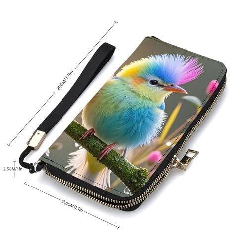 Colorful Little Bird Wallet, Elegant Wristlet Wallet with Multi-Card Slots, PU Leather Long Purse for Women, Men2