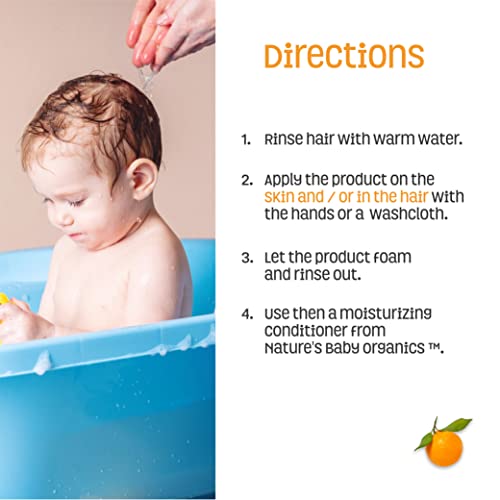 Nature's Baby Shampoo, Face & Body Wash 8 Oz - Formulated For Problem And Sensitive Skin - Ph Neutral, No Sulfate Or Artificial Fragrances - Vanilla Tangerine (2-Pack) #TOP6