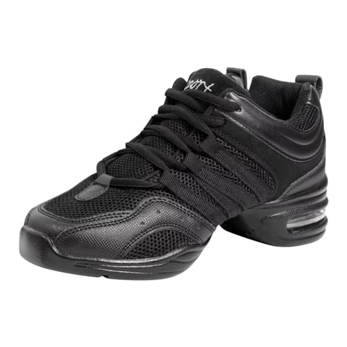 Asyusyu Black Jazz Shoes for Women Breathable Dance Sneakers Jazz Trainers with Air Cushion-6.5