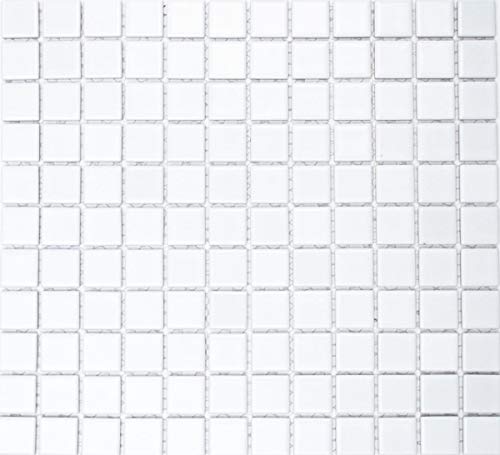 Keramikmosaik weiß matt Badewannenverkleidung Küchenfliese...