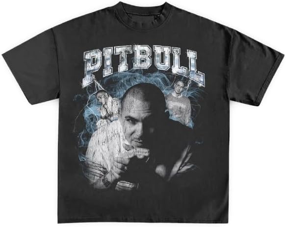 Pitbull Unisex Adult Pitbull Official Merch 3 Photo T-Shirt