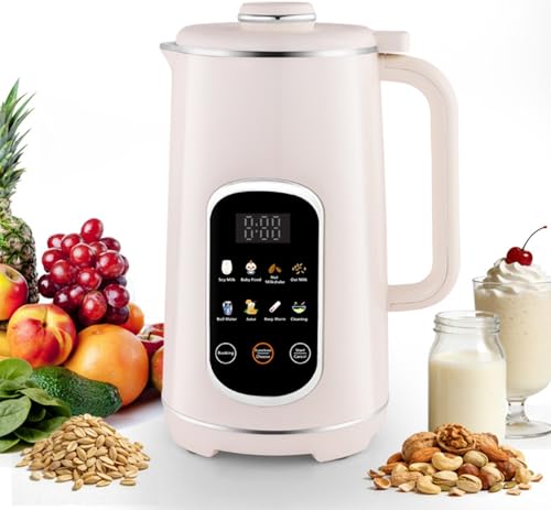 Máquina De Leche De Nueces 8 En 1 Con Panel Táctil Icon, 1200 Ml Temporizador Y Función De Mantenimiento Del Calor, Máquina De Leche De Soja Y Avena Para Leche De Almendras Para Uso Doméstico