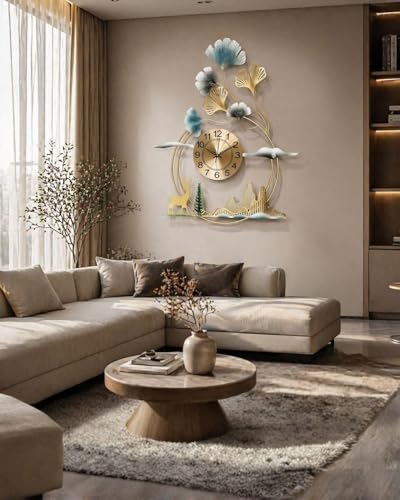 Image of Metal Wall Clock for Living Room Stylish Antique Big Wall Decor Clock Metal Unique Wall Clock for Bedroom (Design 4)