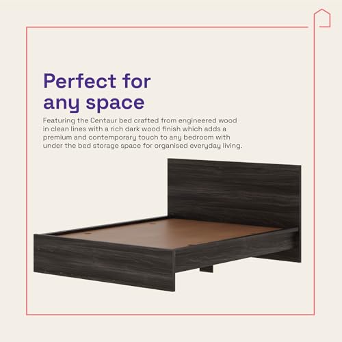 Image of Wakefit Bed | 3 Yr Warranty | Bed Queen Size, Non-Storage, Sturdy Construction, Density: 680-750 kg /m, Termite & Borer Resistant, Fits Mattresses Up to 8 inches (Centaur 78 x 60 - Wyoming Maple)