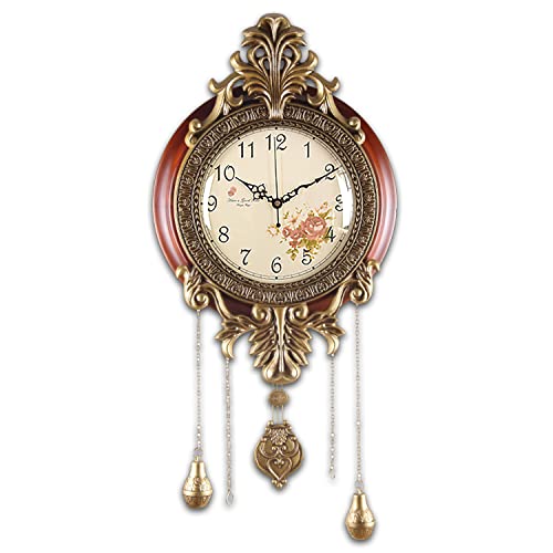 Aero Snail Large Size Retro Vintage Imperial Style Elegant Silent Wood Metal Wall Clock With Swinging Pendulum #TOP10