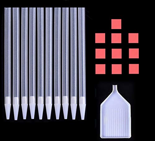 SanerDirect 41pcs Diamond Painting Pen Tools, New Design Diamond Painting Accessories Sticky Pens with Wax, Tray