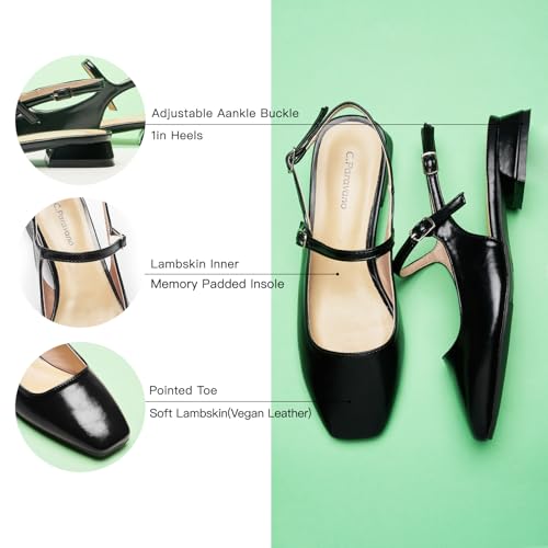 Image of C.Paravano Slingback Flats | Slingback Sandals for Women | Sandals Flats | Adjustable Ankle Strap Shoes