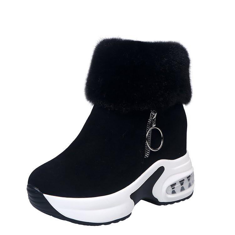 Womens Leisure Winter Platform Boots Warm Slip On Sneakers Platform Leisure Ankle Booties Casual Winter Boots