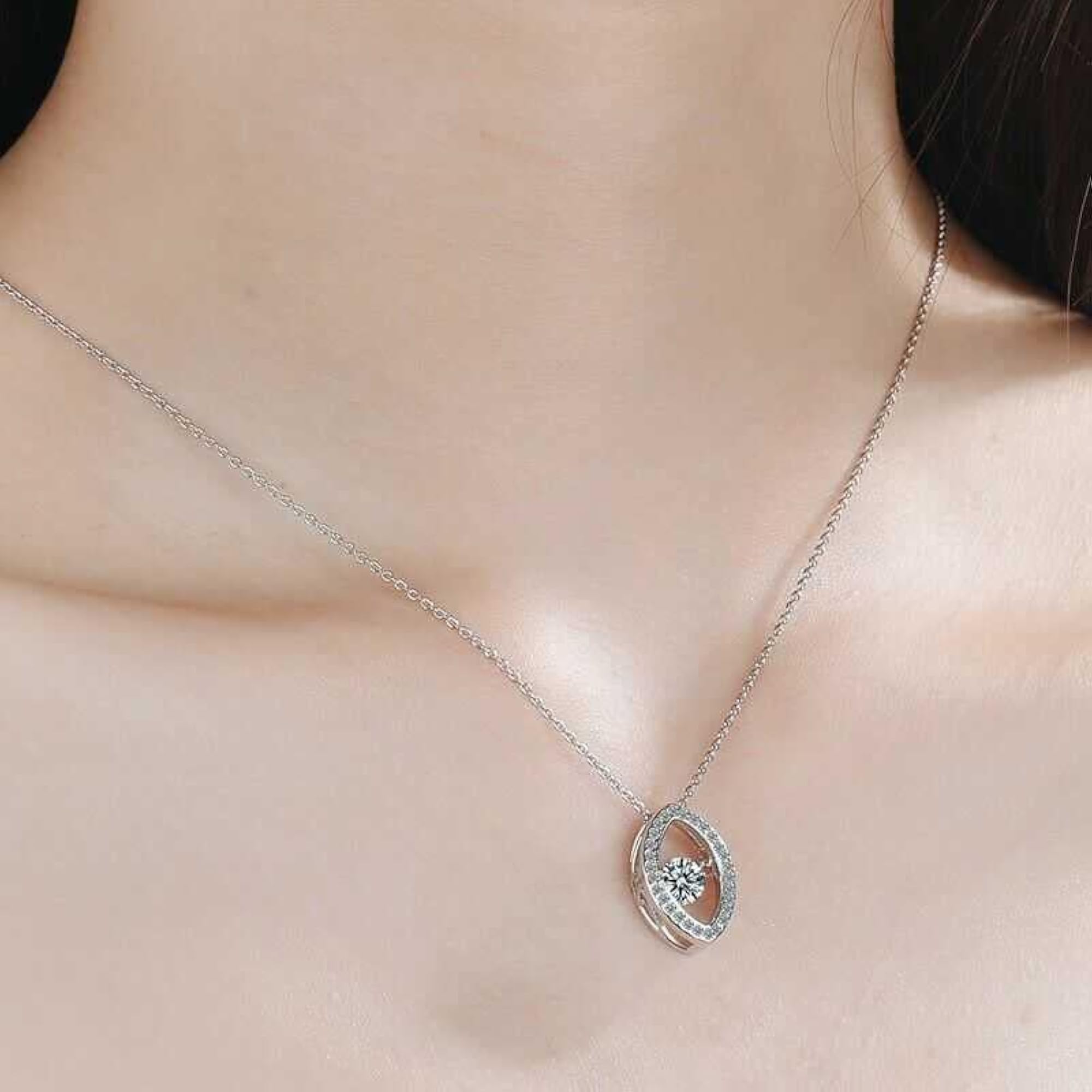 Eye Pendant Necklace Plated with Zirconia
