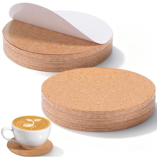 Wanmu 30 Stück Korkuntersetzer Rund Set 10 cm Glas Untersetzer Kork...