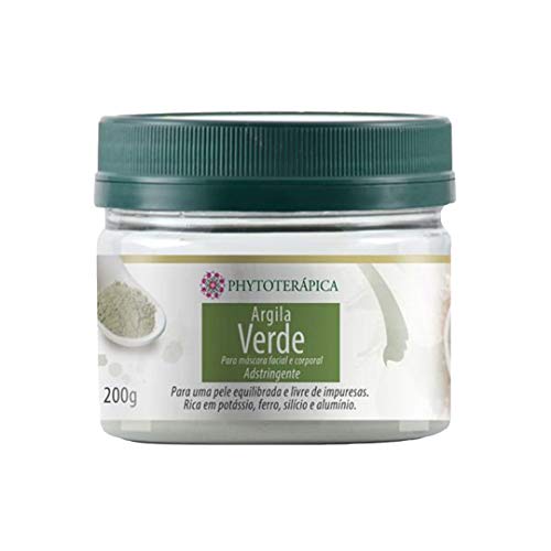 PHYTOTERAPICA- Argila Verde -Aromaterapia -Máscara facial e corporal - Para uma pele equilibrada e livre de impurezas, indicada para cuidados com a pele e cabelos, ajuda a controlar a oleosidade -200g