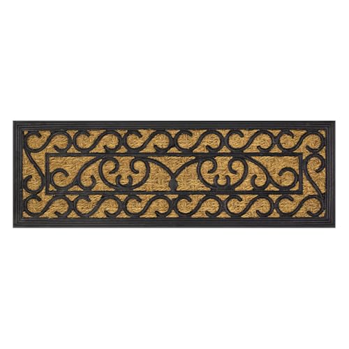 OLIVO.shop Zerbino Cocco Ingresso Esterno, Tappeto Scalino 25x75 cm, Zerbino da Esterno, Tappeto Scale Antiscivolo, Zerbino in Cocco Intrecciato e Gomma PROMO SCALINO (GRILL)