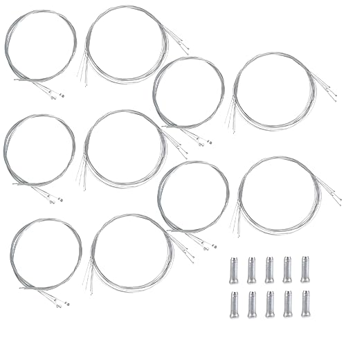 BCOATH 5 Set Bicycle Brake and Shift Cable Core Kit with End Caps for Mountain and Road Bikes Durable and Compact Replacement Parts for Efficient Performance