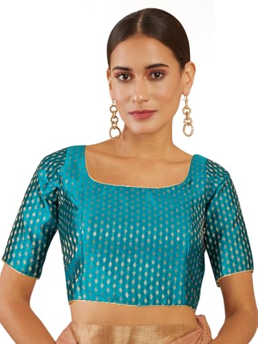 Chandrakala Women's Readymade Saree Blouse Elbow Length Sleeves
