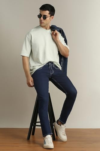 Image of Peter England Men's Skinny Fit Jeans | Denim | Casual Wear | Stylish Bottoms