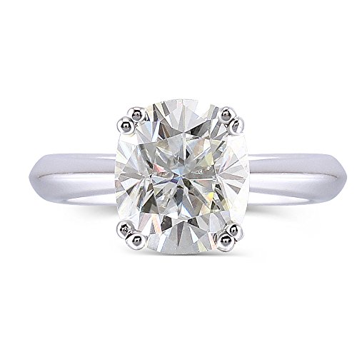 DovEggs 10K White Gold 2CTW 7X8mm H Nearly Colorless 2.8mm Band Width Cushion