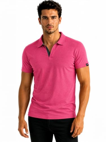 Image of Status Quo Men's Polo T-Shirt | Rich Cotton Blend | Slim Fit | All Day Comfort | Contrast Inner Placket | Polo Collar