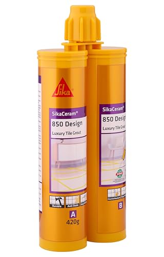 Image of SIKA - Tile Grout - SikaCeram 850 Design - Cold White - Epoxy floor and wall tile coloured grout for joint 2-15mm inside - 420g